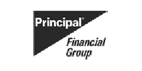 Logo of Principal Financial Group with a black triangular design.