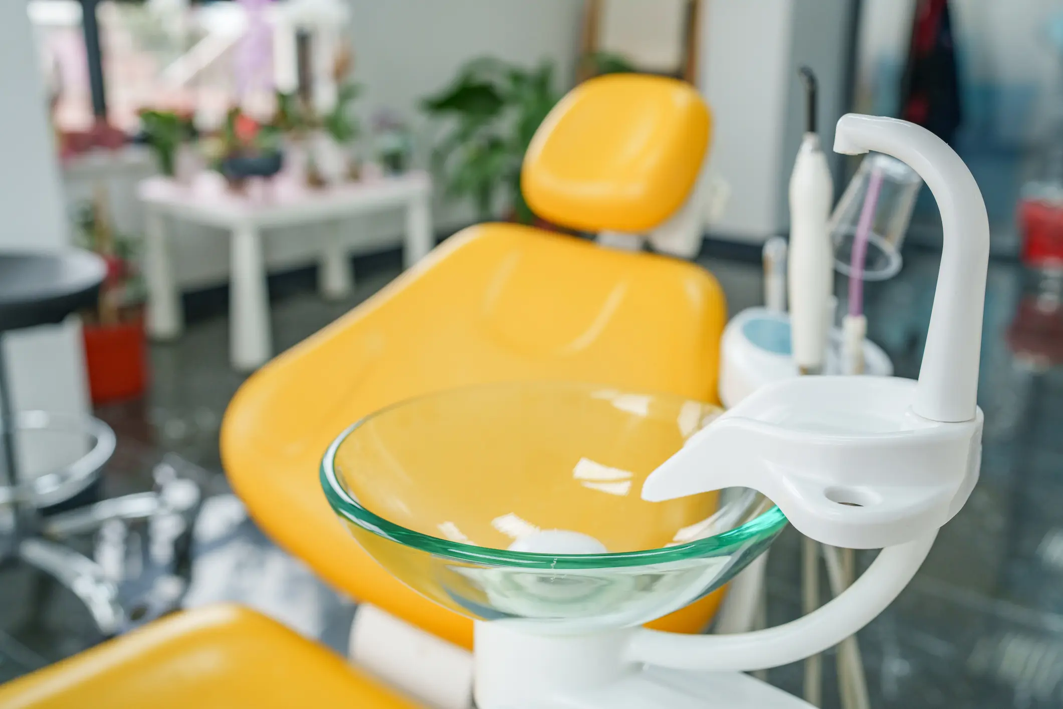 Interior of a modern dentist's office in dental clinic.